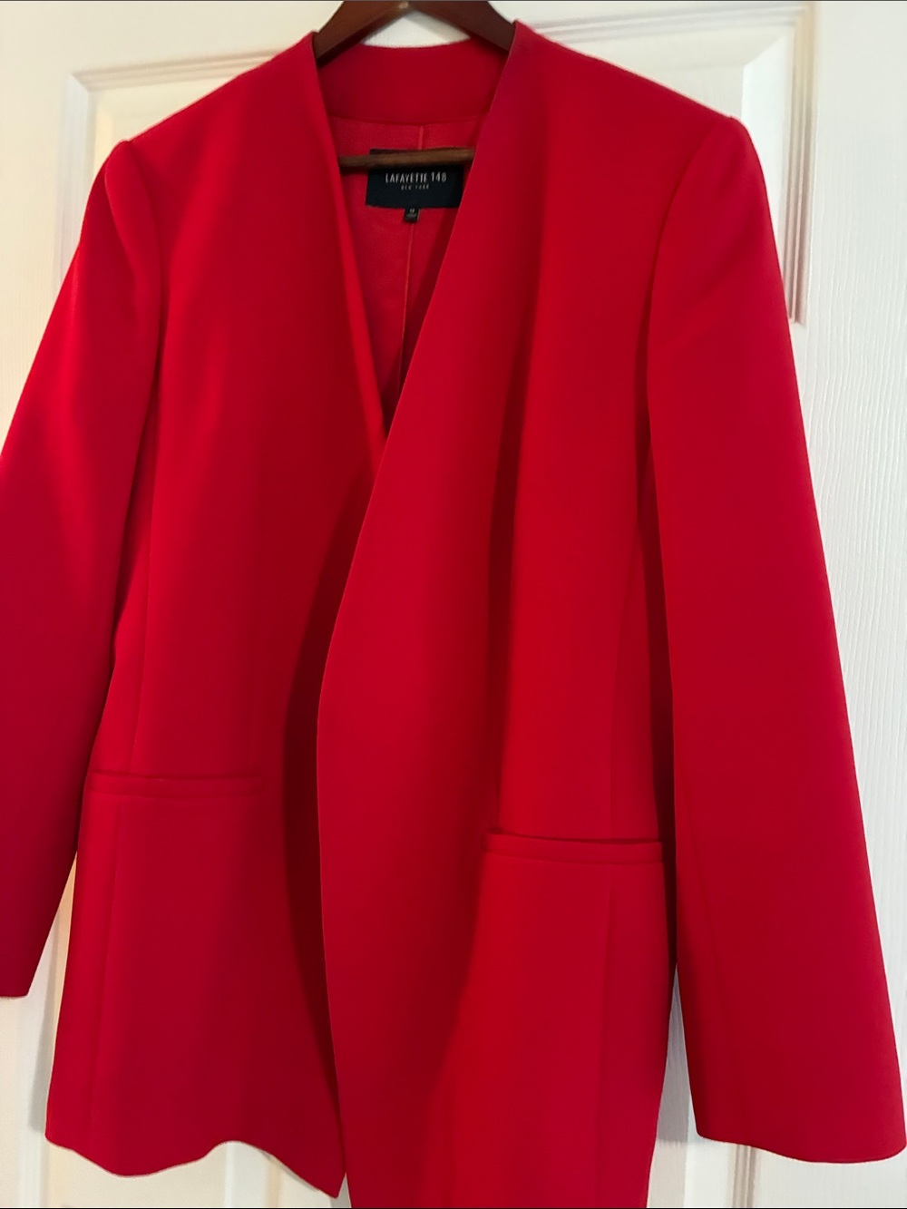 Lafayette 148 New York Vibrant Red Open-Front Blazer